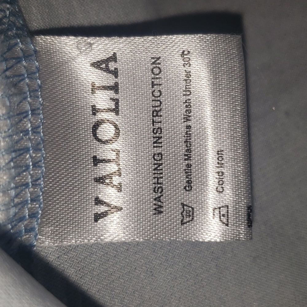 Valolia Womens 3/4 roll up Sleeve Collared V Neck Blue Medium - Picture 10 of 11